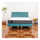 Cama Europea Zen Best Tela Velvet Turquesa 2pza + Respaldo