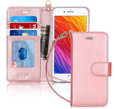 Funda Con Tapa Para Tarjetas iPhone 6 Plus / 6s Plus | Rosa