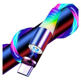 Cable Magnetico 3 En 1 - Celular Micro Usb - Led Multicolor