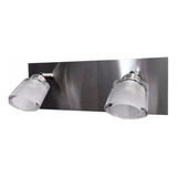 Aplique Pared 2 Luces Baño Inoxidable Vidrio Platil Con Led 