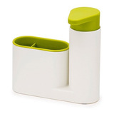 Soporte Porta Esponja, Cepillo Y Dispensador Lavaloza Cocina Color Blanco-verde