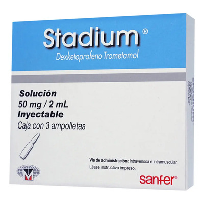 Stadium Solución Inyectable 50 Mg\u002F2 Ml, 3 Ampolletas 2 Ml | Meses sin interés