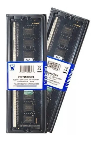 Memória Kingston Ddr4 4gb 2400 Mhz Desktop 8 Chips 1.2v 