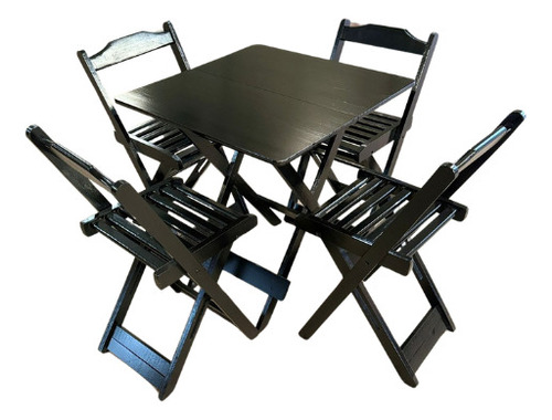 Conjunto Mesas Dobraveis Bar 70x70 Com 4 Cadeiras Reisol