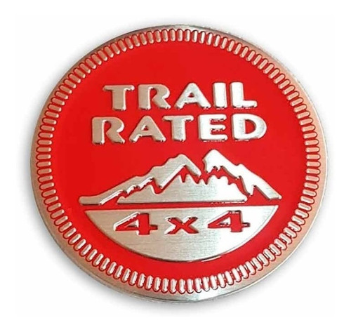 Emblema Trail Rated 4x4 Para Jeep Autoadherible Color Rojo