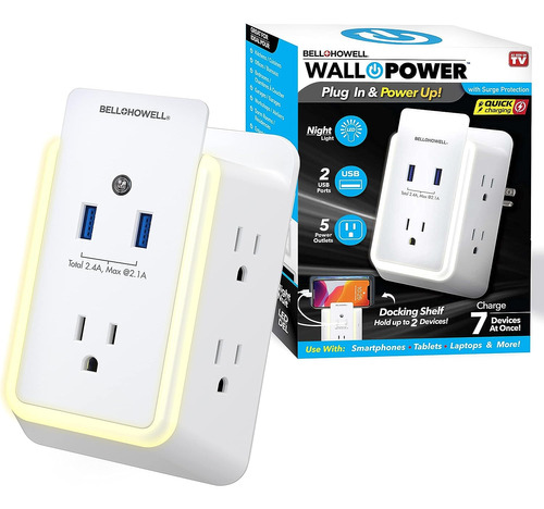 Protector Contra Sobretensiones Bell+howell Wall Power 7908