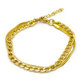 Pulsera Oro 18 Kilates Doble Ajustable 17cm A20 X 5mm Grumet