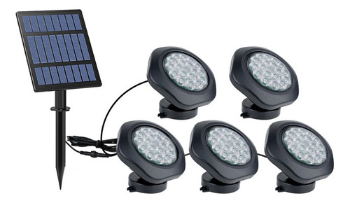 Kit Lamparas Led Solar Foco Rgb Piscina C/5 Luces P/ Alberca