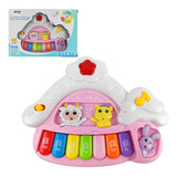 Pianinho Piano Musical Brinquedo Infantil Bebê Criança Rosa