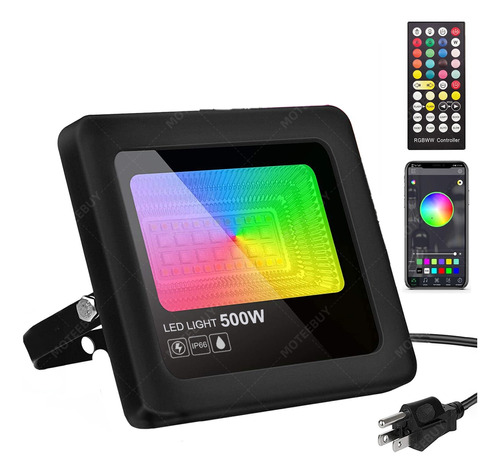 Reflector Led Rgb Ip67 De Luz Para Exterior Con Remote 