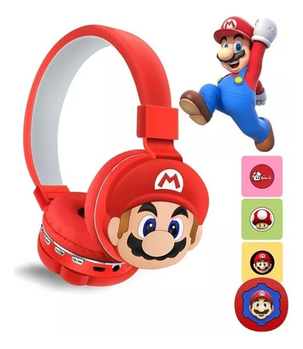 C Audífonos Diadema Bluetooth Super Mario Bross Inalámbrico