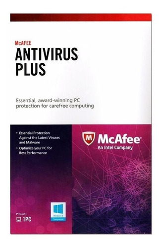 Antivirus Plus Mcafee Tarjeta De Activacion 1 Año 1pc Bxmav1