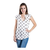 Blusa Camisola Cuello Mao Con Volados De Fibrana Estampada 