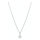 Corrente Colar Feminino Ponto De Luz Diamante Cz Prata 925 Cor Prateado