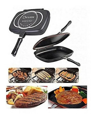 Sartén Doble Parrilla Antiadherente Dessini Italiana 40 Cm