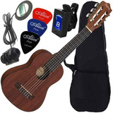 Kit Guitalele Baritono Elétrico Nylon Mogno Stnt Gk6m Hofma