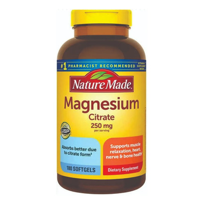 Citrato De Magnesio 250mg Nature Made 180 Sg Magnesium Citra Sabor Neutro | Envío gratis