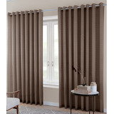 Mc Cortinas Cortina Blackout Pvc Com Tecido Voil Xadrez 2,80 X 2,70 Cor Marrom