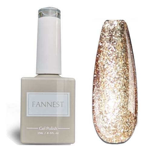 Esmalte De Uas Gannest Glitter Gel, Silver Sparkle Gel Gel O