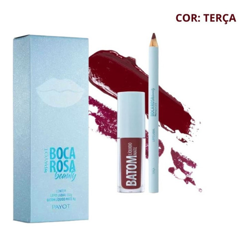 Kit Boca Rosa Lapis E Batom Matte Cor Terça Feira + Brinde