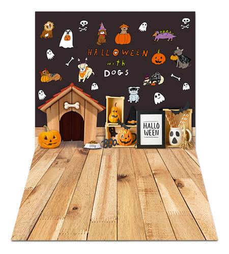 Fundo Fotográfico Halloween Pet Tecido 1,75x1,20 Pn-0963