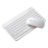 Kit Teclado Mouse Bluetooth Para Tab S6 Lite P610 Branco