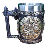 Copo Caneca Inox Resina Gladiador Romano Medieval Decoração