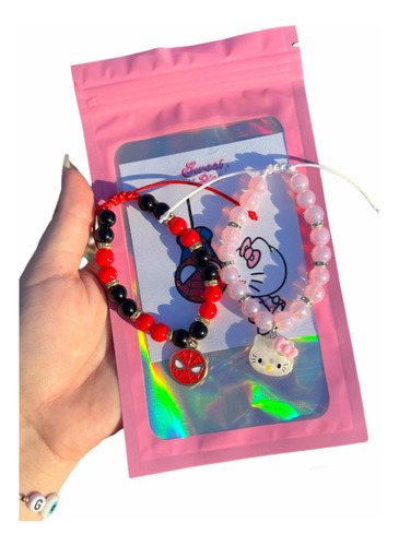 2 Pulseras De Hello Kitty Y Spiderman Para Compartir Parejas