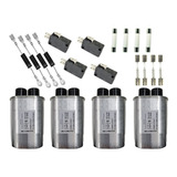 Kit Microondas 4 Capacitor 0,85uf 8fusivel 4chave 4diodo