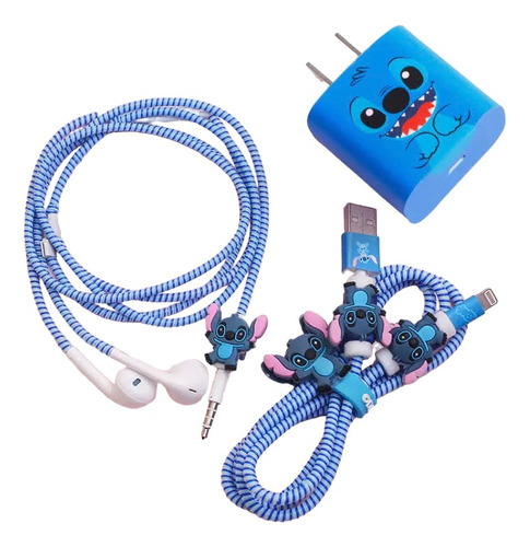 Kit Protector Para Cables Stitch - Cargadores - Audifonos