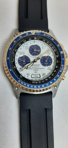 Relógio Seiko 5 Cronógrafo Aviador Impecável N945 Vintage
