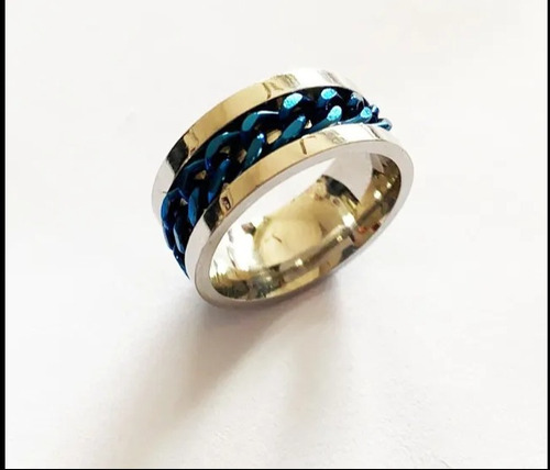 Anillo Con Cadena Giratoria Para Hombres Y Mujeres, De Acero