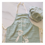 Set Delantal De Cocina Infantil Mini Chef + Gorro