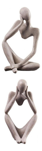 2 Piezas Thinker Escultura Hogar Estatua Decoración