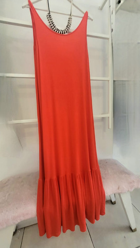 Vestido Largo Morley Amplio Solero Rojo Fresco