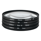 Filtro Uv+cpl+close-up+4 Para Andoer Camera Star Filter De 7