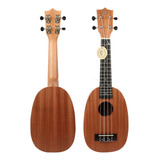 Ukelele Con Forma De Piña De Madera Sapeli Para Estudiantes