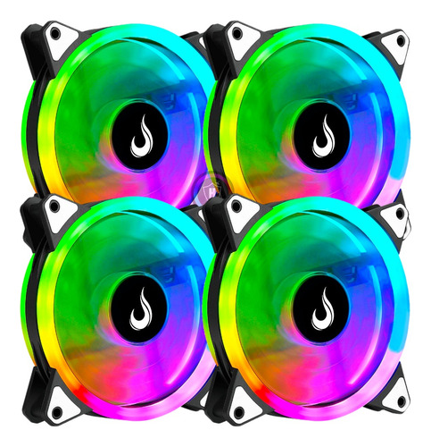 Kit 4 Cooler Fan 120mm Dual Led Rgb 12v Aura Sync Rgb Fusion