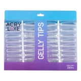 Acry Love, Gelly Tips Cristal 280pz P Uñas Coffin / Stilleto Color Coffin Cristal