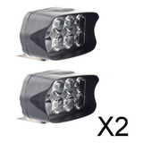 2 Moto Impermeable 6500k 8 Leds Faros Auxiliares Duales Luz