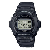 Reloj Casio W-219h-1av Sports 50m Loc Centro Color De La Malla Negro Color Del Bisel Negro Color Del Fondo Gris Claro