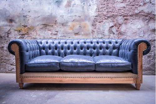 Sillón Chesterfield Cuero Restoration - Industrial 4 Cuerpos