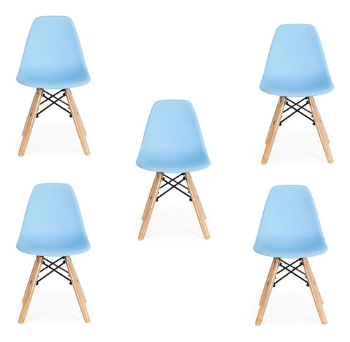 Conjunto Infantil  De 5 Lindas Cadeiras Modelo Charles Eames