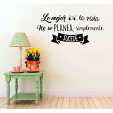 Vinilo Decorativo Frases Lo Mejor De La Vida 60x30