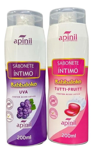 Kit Sabonete Intimo Babaloko Uva + Tutti Fruit 200ml Apinil