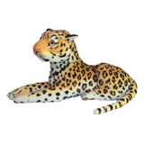 Pelúcia Safari Deitado Cabeça Durinha Leopardo Pantera 35cms