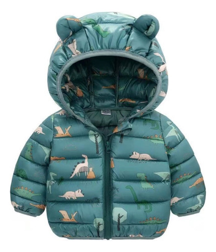 Jaqueta Puff Infantil Unissex Inverno Dinossauro Tam 4