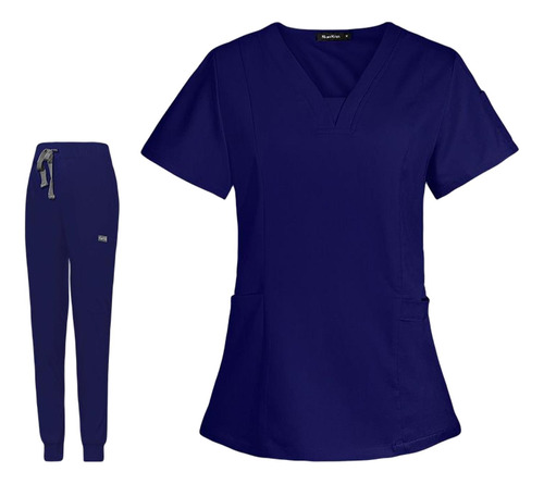 Conjunto De Uniformes Médicos Para Mujer, Blusa Con Cuello