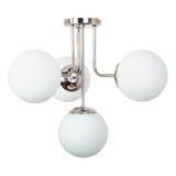 Plafon Spa L 4 Luces Cromo Globo Opal 15cm Moderno Apto E27