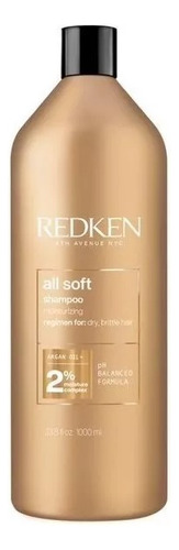 Redken All Soft Shampo Argan Oil+ 2% Hidratante 1000ml